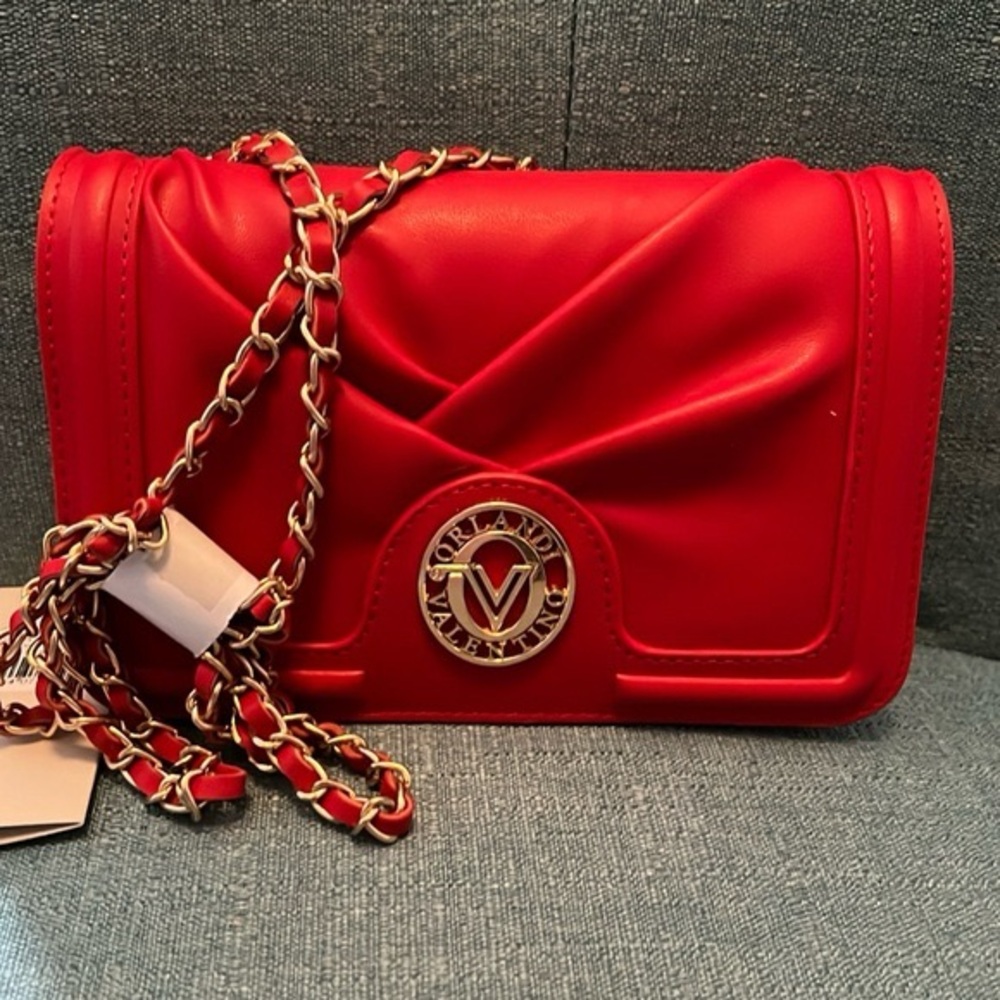 Valentino Orlandi Red Chain Crossbody Purse